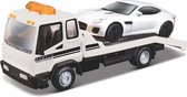 Bburago TOW TRUCK, CAR HAULER + JAGUAR F-TYPE 1:43 modelauto schaalmodel