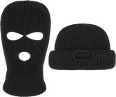 Balaclava Zwart - Trois trous - Moto - Sports d'hiver - Ski - Cagoule - 3 trous