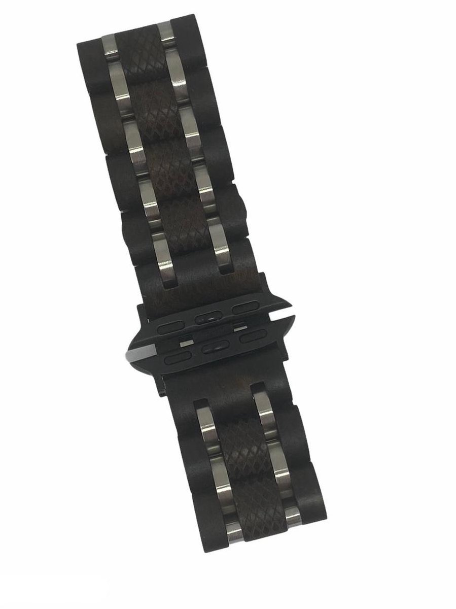 YASNA Iwatch horlogebandje donker bruin hout Elba 42mm