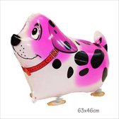 wandelende ballon roze hond, airwalker roze hond
