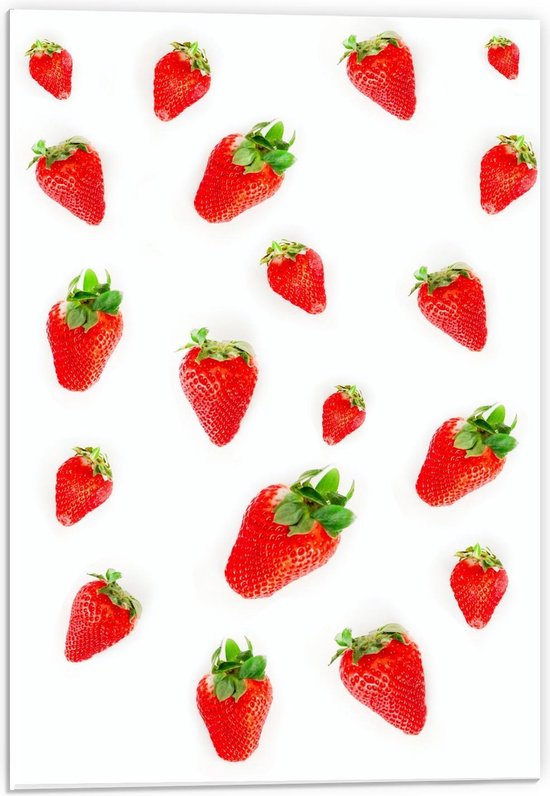 Forex - Aardbeien patroon - 40x60cm Foto op Forex