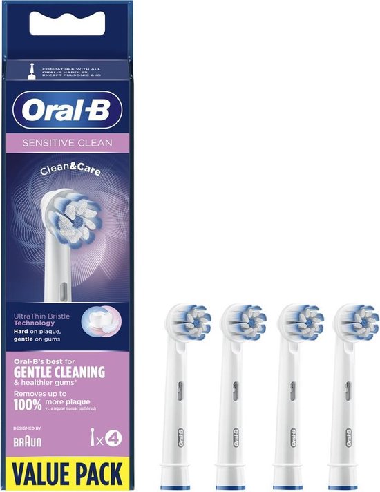 Oral-B Sensitive Clean - Opzetborstels - 4 Stuks | bol.com
