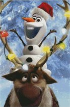 Olaf en Sven FROZEN kerst - 40x60cm - VIERKANT – HQ Diamond Painting volledig dekkend - Diamant Schilderen  voor Volwassenen –  fantasie