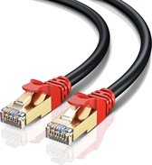 MutecPower Cat7 Netwerkkabel - Ethernet met RJ-45-stekker - Buitengebruik, Waterdicht, Weerbestendig - SFTP - Zwart -15 meter met kabelbinders en klemmen