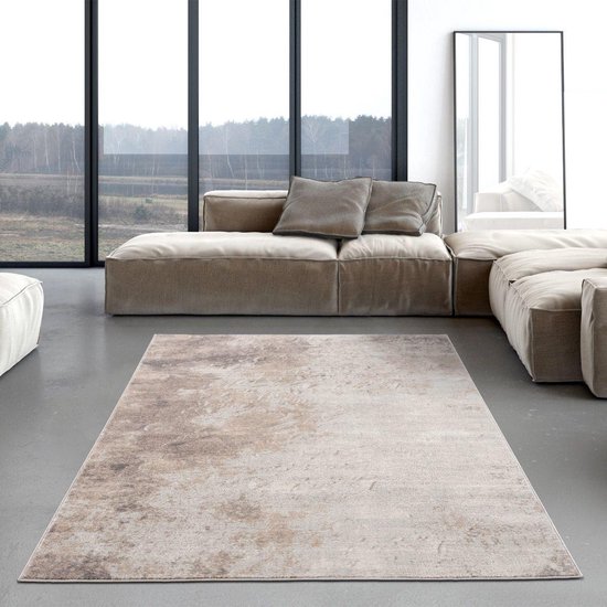 Paco Home Elegant Designervloerkleed Woonkamer Houtstam Boom-Look Natuurlijk Grijs/Bruin/Beige, Maat: 120 cm rondje
