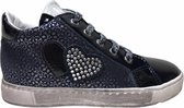 Naturino bling bling hartjes veter rits hoge lederen sneakers 5230 lak navy mt 33