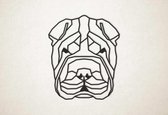 Line Art - Hond - Shar Pei - S - 54x45cm - Zwart - geometrische wanddecoratie