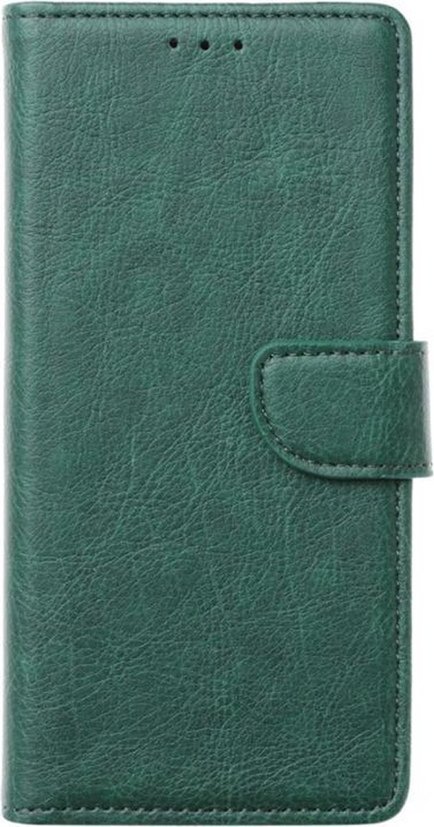 MM&A PU Lederen Wallet Book Case Hoesje - Portemonnee - geschikt voor Apple iPhone 12 – Apple iPhone 12 Pro – Met Stand – Kaarthouder – Card Case – Pasjes Houder – Magneet Sluiting – Bookcase – Groen