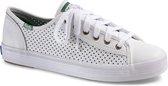 Kickstart Retro Perf Leather White/Green Dames Veterschoenen - Wit - maat 36