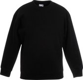 Fruit Of The Loom Childrens Unisex Set In Sleeve Sweatshirt (Zwart)