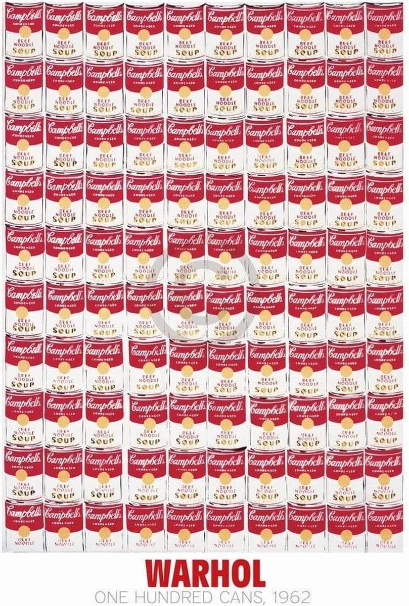 PGM Kunstdruk Andy Warhol - One Hundred Cans 1962 65x90cm Divers