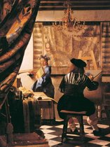 Kunstdruk Johannes Vermeer - Die Malkunst 60x80cm