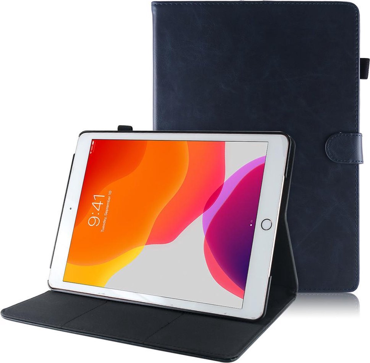 Dasaja leren hoes / case donker blauw geschikt voor iPad 9.7 (2017) / (2018)