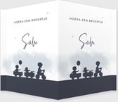 Geboortebord met silhouet van drie kinderen op de fiets - 50x70 cm