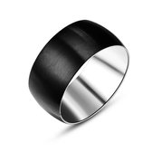 Twice As Nice Ring in edelstaal, zwart, mat 64