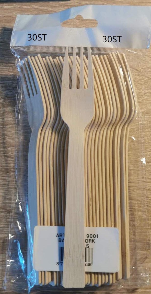60 x stuks wegwerp Houten/Bamboe Vorken bestek 17 cm - bio/eco/milieubewust -Biologisch afbreekbaar/composteerbaar - Duurzaam - Milieuvriendelijke/milieubewuste keuze - 30 st * 2 zakken- 30 st * 2 zakken