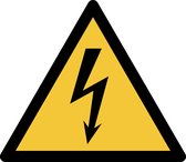 Pictogram bordje Waarschuwing: elektrische spanning | 150 * 133 mm