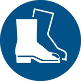 Panneau pictogramme Chaussures de sécurité obligatoires | Ø 100 mm - emballé par 2 pièces