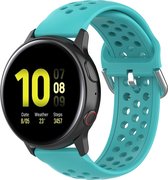 Huawei watch GT silicone dubbel gesp band - groenblauw - 18mm bandje - Horlogeband Armband Polsband