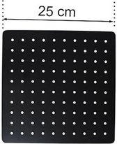 Regendouchekop - Mat Zwart - Vierkant - 25 cm