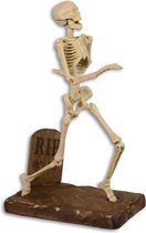 Gietijzeren beeld - Skelet - Houten voet - 28,6 cm hoog