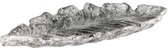 Decoratieve schaal - keramiek - grijs - blad - 75 x 30 x 6 cm