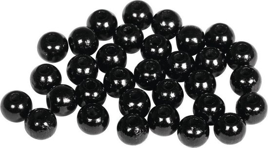 Zwarte hobby kralen van hout 6mm - 230x stuks - sieraden - Kralen rijgen... | bol.com