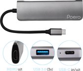 USB C Hub Multifunctioneel 5 in 1 - USB 3.0 (3x)- USB-C - HDMI - Geschikt voor Macbook & Windows Laptop met USB-C