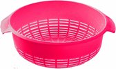 1x Kunststof vergiet roze - 27 x 23 x 9 cm - Laag model - Plastic vergieten keuken accessoires