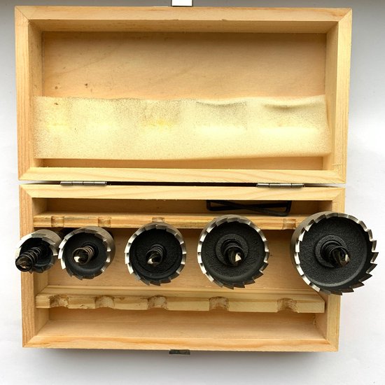 HSS 5 delige Gatenzaag Set HSS 16, 18,5, 20, 25, 30mm rvs staal ijzer
