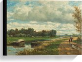 Canvas  - Oude Meesters - Landschap in de omgeving van Den Haag, Willem Roelofs - 40x30cm Foto op Canvas Schilderij (Wanddecoratie op Canvas)