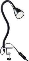 B.K.LICHT - Bureaulamp - dimbaar klemlamp - tafellamp met GU20 lichtbron - 5W - 400Lm - warm wit licht - 5.5 × 60 cm