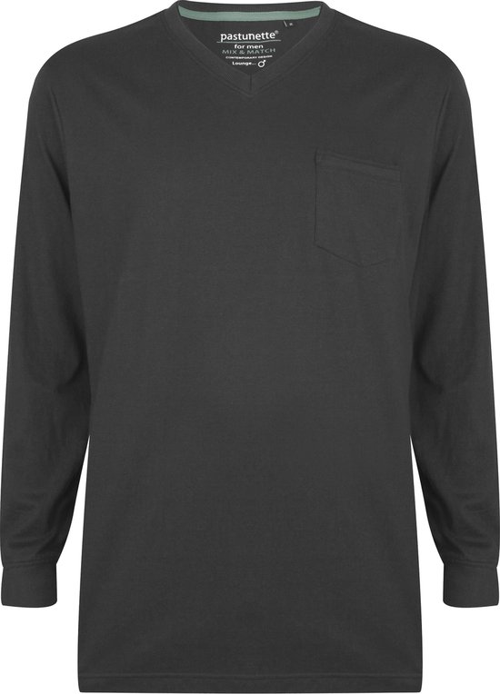 Pastunette for Men longsleeve Pyjamashirt - Dark Grey - Maat XL