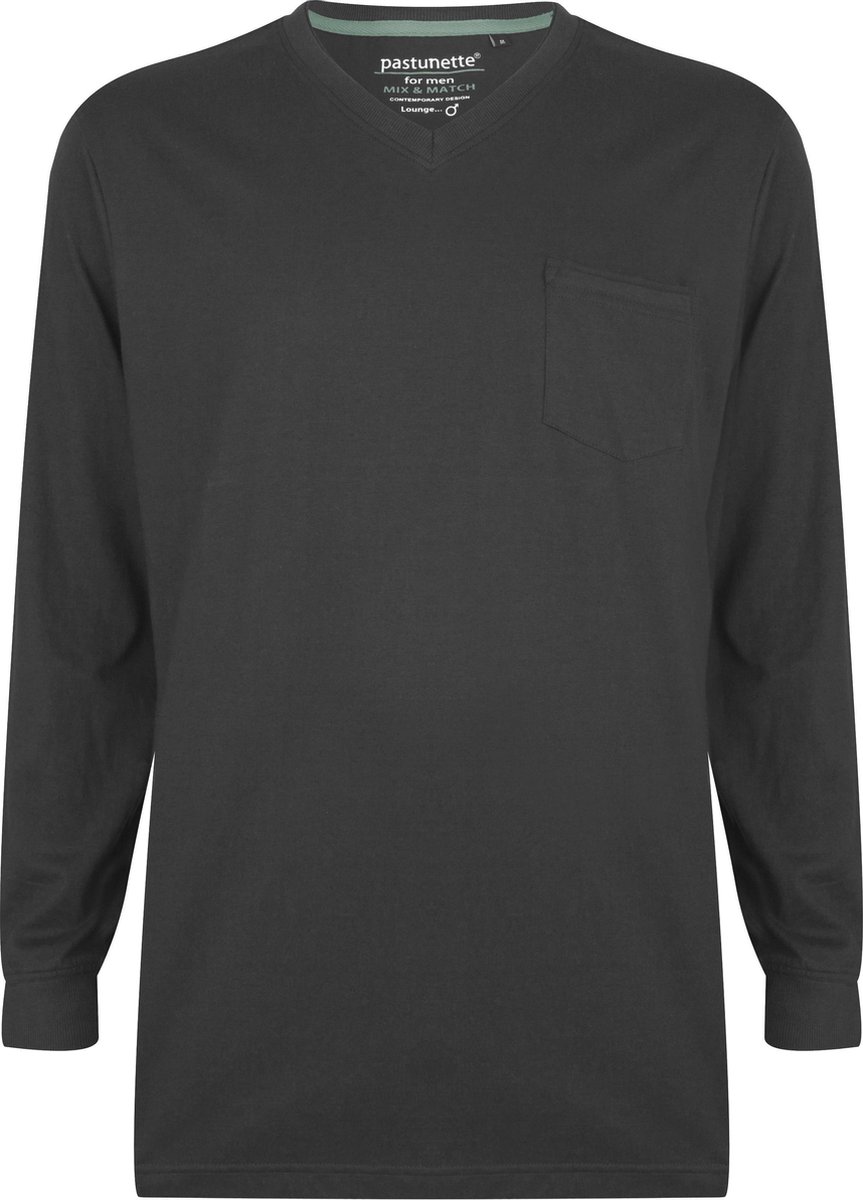 Pastunette for Men longsleeve Pyjamashirt - Dark Grey - Maat XL