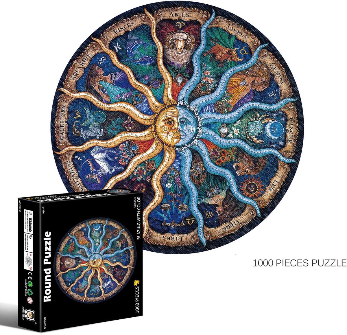 Pinshidai ronde puzzel 1000 stukjes - Zodiac | bol.com
