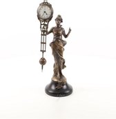 Klassieke Tafelklok met beeldje - Beeld - Vrouw Mysterieus - 33,5 cm hoog