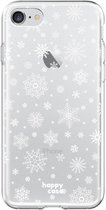 HappyCase Apple iPhone 8 Flexibel TPU Hoesje Sneeuwvlokken Print