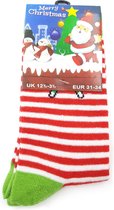 Kindersokken met kerst print rood wit gestreept met zuurstokken - maat 27-30