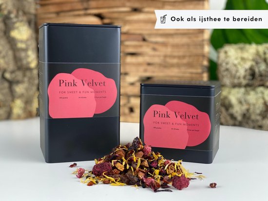 Pink Velvet - losse vruchten thee - framboos zwarte bessen smaak - 150 gram - ± 50 kopjes