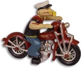 Gietijzeren beeld - Popeye op de motor - handgemaakt - 16 cm hoog