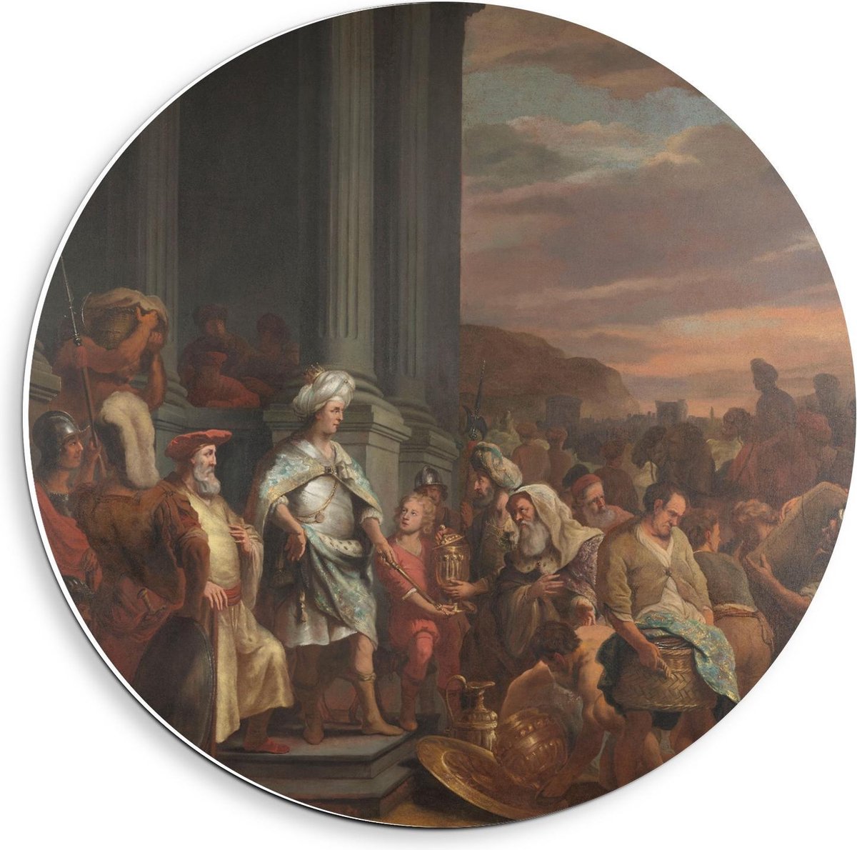 KuijsFotoprint Schilderij - Oude Meesters Cyrus Overhandigt Schat Uit Jeruzalem. Ferdinand Bol - Groen, Bruin En Rood - 40 X 40 Cm