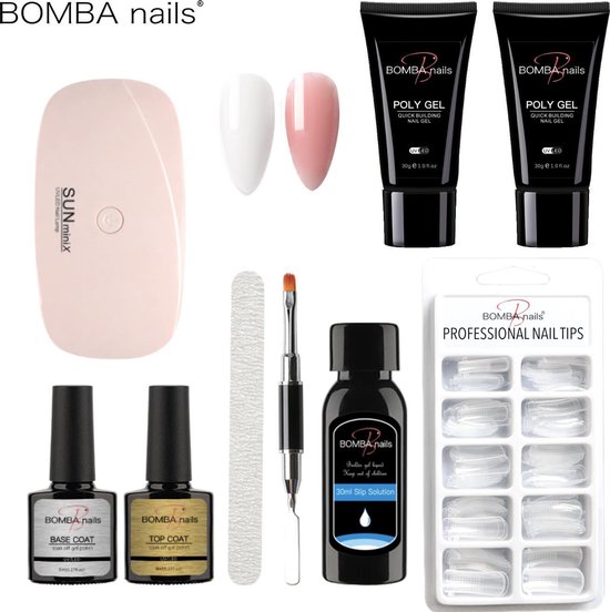 bol.com | Bomba Nails® Poly Gel kit 30ml - Gellak Starters pakket incl. UV  Nageldroger -...
