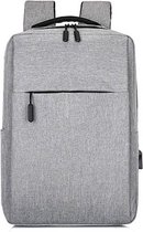 Rugzak - Zakelijk - Laptoptas - inclusief USB poort - School/Werk/Reizen - Grijs