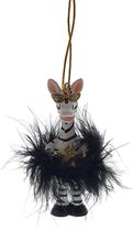 Viv! Home Luxuries Kerstornament - Zebra - zwart wit - 10cm
