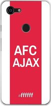 Google Pixel 3 XL Hoesje Transparant TPU Case - AFC Ajax - met opdruk #ffffff