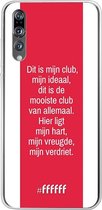 Huawei P20 Pro Hoesje Transparant TPU Case - AFC Ajax Dit Is Mijn Club #ffffff