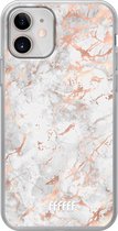iPhone 12 Mini Hoesje Transparant TPU Case - Peachy Marble #ffffff