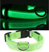 Groen LED hondenhalsband Super Bright Safety Pet Collar verhoogde zichtbaarheid