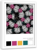Foto in frame Tropisch roze, 70x100cm, roze/zwart,  Premium print