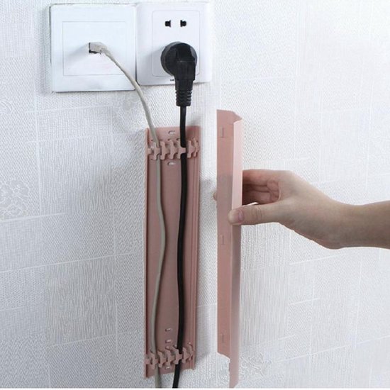 Zelfklevende Kabelgoot- Kabel Opberger - Kabelmanagement - Kabelhouder voor Bureau en TV - Kabelbeschermer - Kabel Organiser - Kabelbrug - Kabelbinders - Lumi Cablehider (Wit)